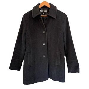 Vintage Marvin Richards Womens Wool Cashmere Blend Black XL Peacoat Trench